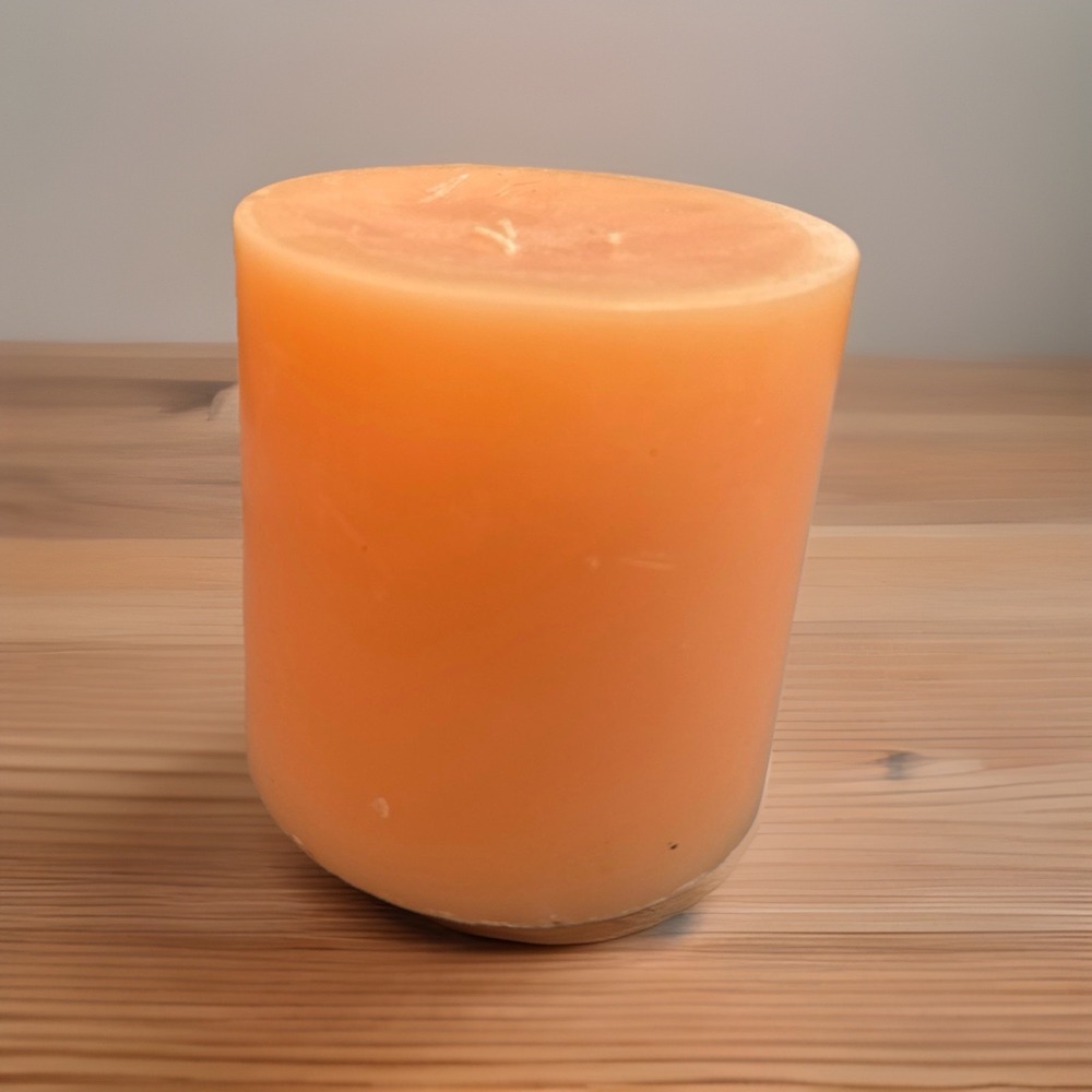 Pier One 6" x 6" Unscented Vanilla 3 Wick Pillar Candle